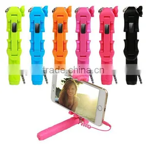 3.5MM Audio Cable Take Pole Selfie Stick - Self-portrait Monopod With Cell Phone Clamp - Extendable Selfie Stick Monopad thumbnail-6