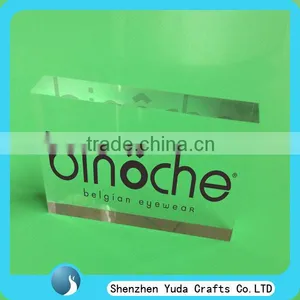 Free Standing Square Custom Lighted Printed Clear Acrylic Recycled Glass Block for Logo Show Wholesale thumbnail-1