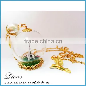 Hot Christmas Gift Jewelry Charms Glass Ball Necklace Pendant , Glass Bottle Necklace Pendant thumbnail-4