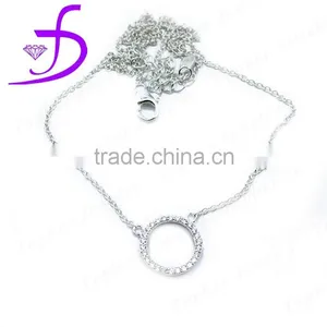 Custom 925 Sterling Silver Micro Pave Zircon Charm Necklace thumbnail-1