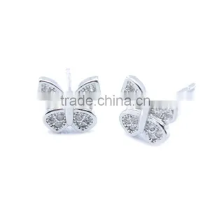 Wholesale Price 925 Sterling Silver Party Girl Butterfly Stud Earring thumbnail-2