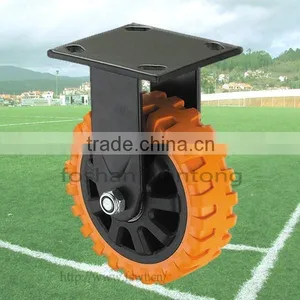 Hammer Non-slip Industrial Heavy Duty Good Quality Orange PU Caster thumbnail-2
