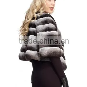 2015 Winter Genuine Rex Rabbit Fur Coat RR01 thumbnail-3