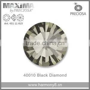 Original PRECIOSA MC Chaton Maxima, Black Diamond Point Back Rhinetsone thumbnail-1