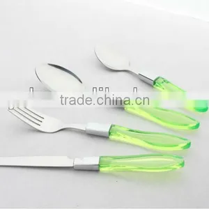 Transparent Plastic Handle Stainless Steel Dinnerware thumbnail-4