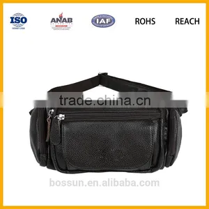 Black Men Genuine Leather Waist Bag High Quality Waterproof thumbnail-2