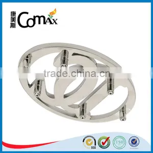 Oval Hollow Letters Silver Custom Metal Logo Labels for Handbags thumbnail-5