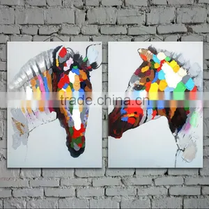 Handpainted Abstract Horse Head Painting on Canvas thumbnail-2