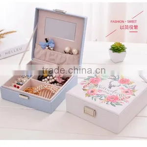 Chinese Factories Wholesale Custom High-grade PU Leather Jewelry Box, Fashion Beautiful Make-up Box, Ring Box thumbnail-1