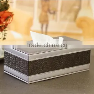 Wholesale European Tissue Boxes, Luxury Leather Silver Tissue Box thumbnail-1