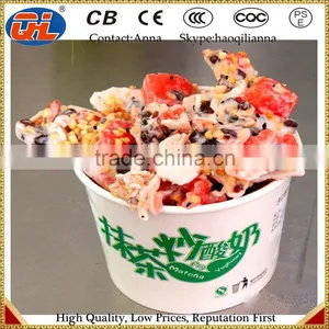 2015 Flat Pan Frozen Yogurt Real Fruits Stir Ice Cream Rolls Machine thumbnail-1