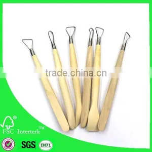 6pcs Hand Clay Pottery Tools Set With Steel Ribbon Blades /sculpting Tools thumbnail-1