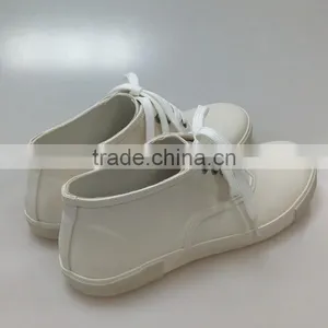 Womens White Ankle Rubber Rain Shoes thumbnail-2