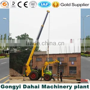 Pole Hole Digging Earth Anuger Equipment on Tractor With 5 Tons Crane thumbnail-3