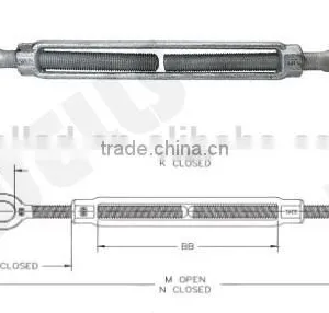 Standard DIN 1478 Galvanized Turnbuckle thumbnail-1
