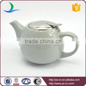 China Supplier Grey Ceramic Teapots Wholesale With Infuser Basket thumbnail-5