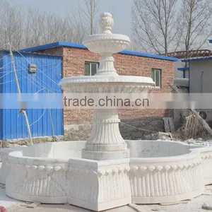 Stone Garden Products Cheap White Marble 2 Tier Water Fountains thumbnail-2