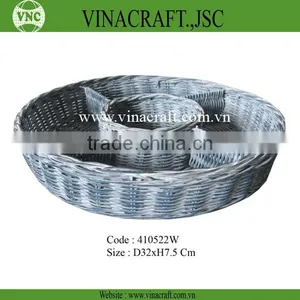 Rattan Basket With Compartment and Antique Grey Color thumbnail-1