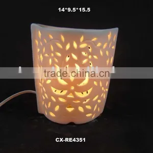 Porcelain Wax Warmer--Ceramic Oil Burnerlain--Stoneware Active Glazed Stove,lighted Ceramic Christmas Tree thumbnail-1