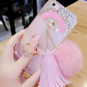 Soft Tpu Diamond Cell Phone Cover Case Silicone Mobile Phone Cases for IPhone7/7Plus/6/6s/6plus/6splus Fluffy Ball Shell thumbnail-4