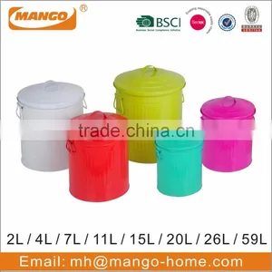 Colorful Powder Coating Oval Steel Waste Bin thumbnail-6