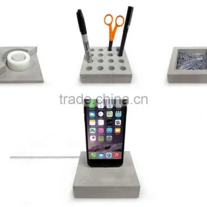 Solid Concrete Desk Accessories Industrial Pen / Pencil Holders thumbnail-2