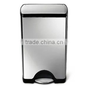 Rectangle Stainless Steel Foot Pedal Trash Can With Plastic Lid thumbnail-5
