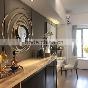 304 Polishing Electroplating Gold Stainless Steel Mirror Frame With Convex Mirror Manufacturer Decorative Wall Mirror Wholesale thumbnail-1