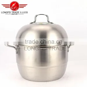 2016 New Design High Quality Stainless Steel Steamer Cooking Pot With Hollow Handles and Metal Lid thumbnail-1