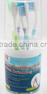6 PCS 18.5CM/7.25" PLASTIC TOOTHBRUSH SET thumbnail-1