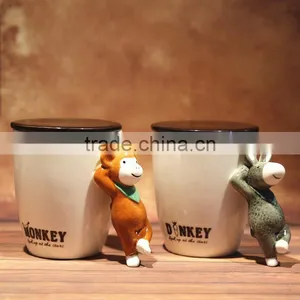 3D Animal Handle Coffee Mug With Lid thumbnail-6
