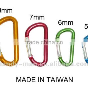 D Shaped Aluminum Carabiner Mini Keychain thumbnail-1