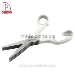 White Color Sand Polishing 5-Layers Herb Kitchen Scissors thumbnail-6