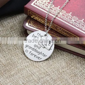 Cheap 2016 New Christmas Women Hot Gifts Love Heart Words Round Pendant Necklace Family Jewelry thumbnail-1