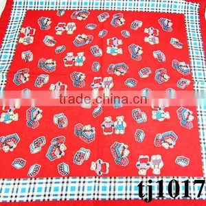Stylish Multifunctional Red Lattice Bandana as Neckerchief, Headwear, Etc. thumbnail-3