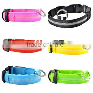 6 Colors S M L L Size LED Light Up Dog Pet Night Safety Bright Flashing Adjustable Nylon Collar thumbnail-1