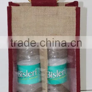 Eco-friendly Jute Bag Wine Bottle Bag Made in India thumbnail-3