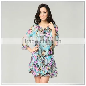 2014 Custom High Quality Digital Printing Woman Dress thumbnail-1