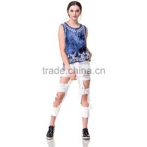 Domin Fashion Latest Embroidery Ladies Tank Tops thumbnail-3