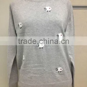Fashion Design Embroidery Women Autumn Pullover Sweater thumbnail-1
