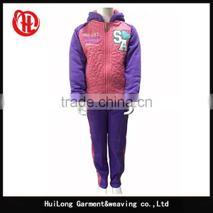 OEM Garment Pu Fleece Hood Apparel Girls Sets Clothing thumbnail-1