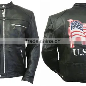 Natural Leather Jacket / American Leather Jacket / Custom Leather Jacket thumbnail-1