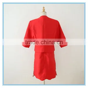 Latest Red Embroidery Lace Suit Dress For Women Wedding thumbnail-3