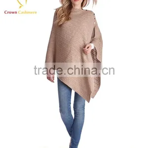 Winter Fashion Women Cashmere Knitted Cable Poncho thumbnail-2