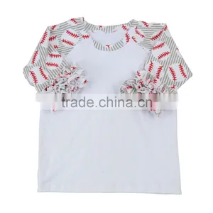2017 Summer New Design Print Pattterns Drop Shipping Cotton Knit Ruffle Reglans Wholesale Children Clothing Usa thumbnail-3