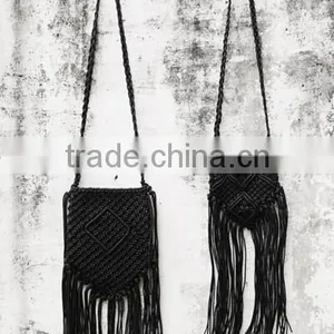 DY0032Z Europea Fashon Ladies Crochet Knitted Tasssls Shoulder Mini Bag thumbnail-1