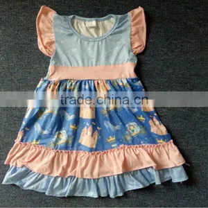 Solid Color Baby Flutter Sleeve Shirt Wholesale Girls Flutter Shirt Ruffle Shirts Toddler thumbnail-1