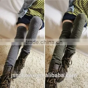 2014 Wholesale Solid Jacquard Women Open Knit Leg Warmer thumbnail-1