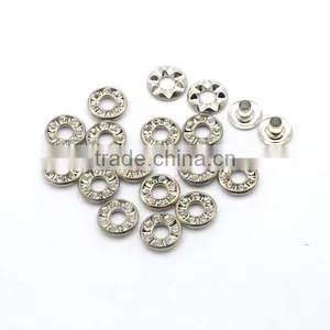 4 Colors 9mm Round Metal Brass Rhinestone Eyelets Crystal Diamond Grommets Glass Eyelets RE-9mm-001 thumbnail-3
