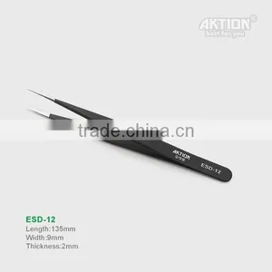 ESD-12 Stainless Steel ESD Tweezers for Electronic Repairing thumbnail-2